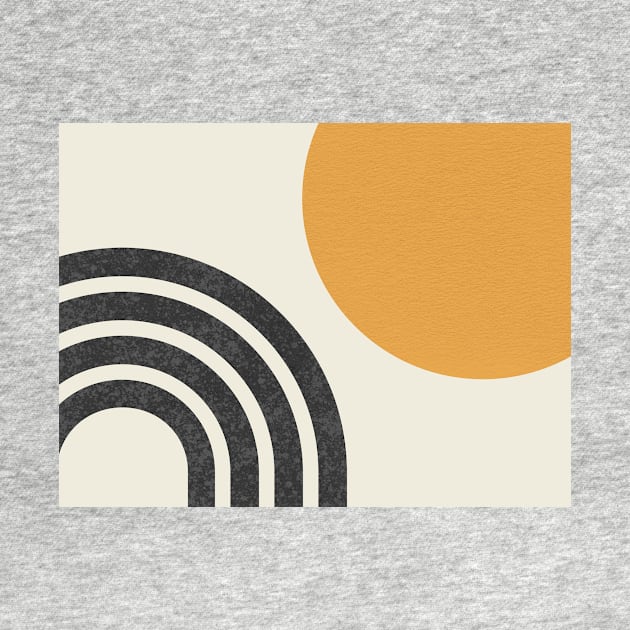 Mid Century Modern Gold - Sun & Rainbow Horizon by moonlightprint